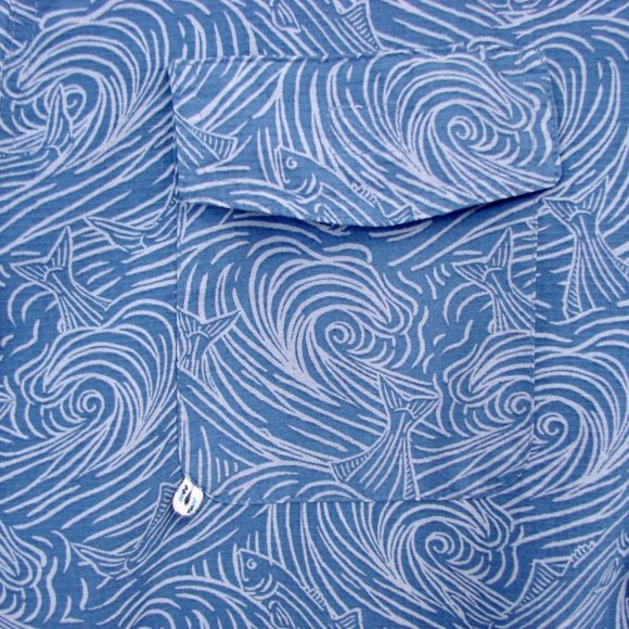 Vineyard Vines Harbor Shirt Surf No Turf Short Sleeve Fish Print Button Down XL - Picture 9 of 16